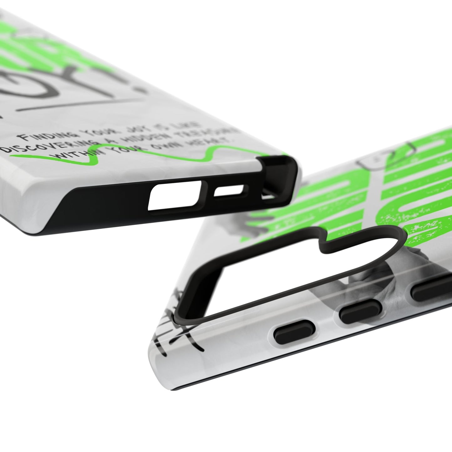 White Green Grunge Find Your Joy Phone Case
