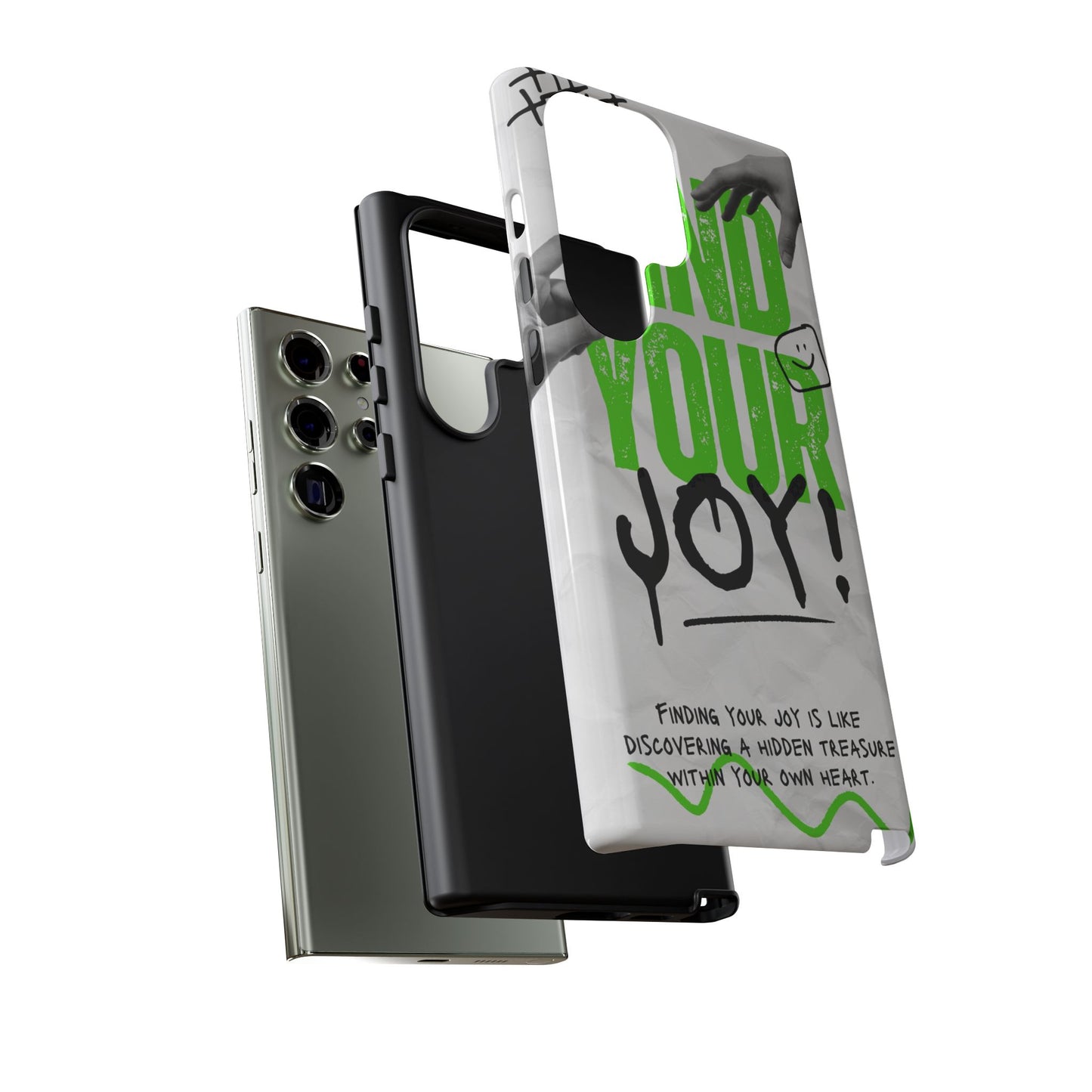 White Green Grunge Find Your Joy Phone Case