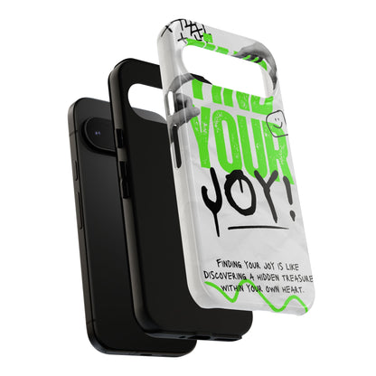 White Green Grunge Find Your Joy Phone Case