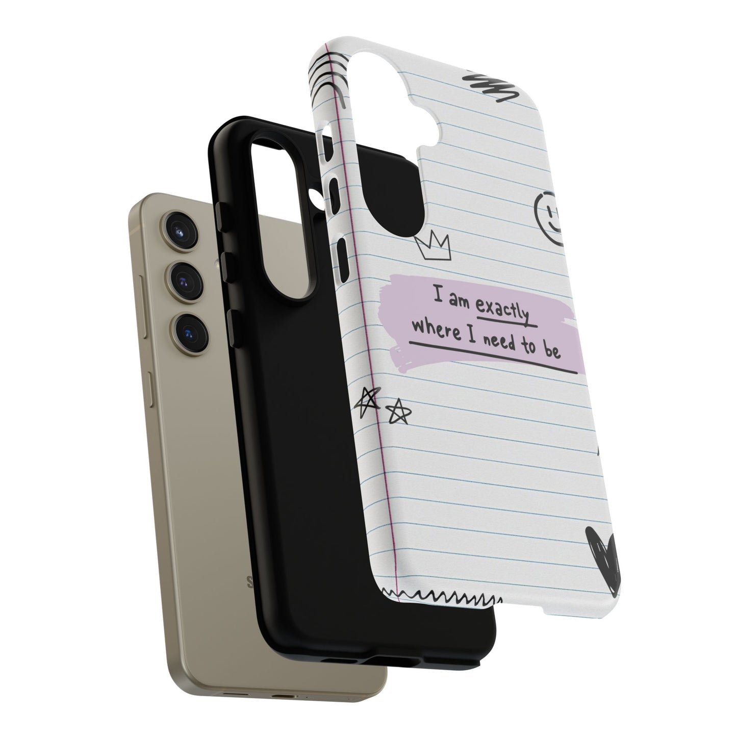 Self Affirmation Doodle Paper Phone Case