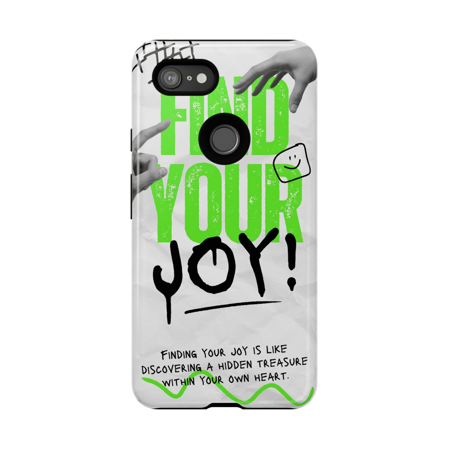 White Green Grunge Find Your Joy Phone Case