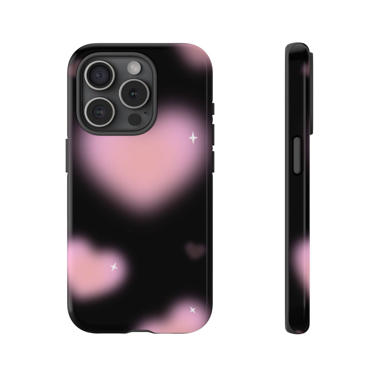 Black and Pink Blurry Heart Phone Case