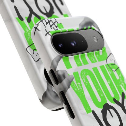 White Green Grunge Find Your Joy Phone Case