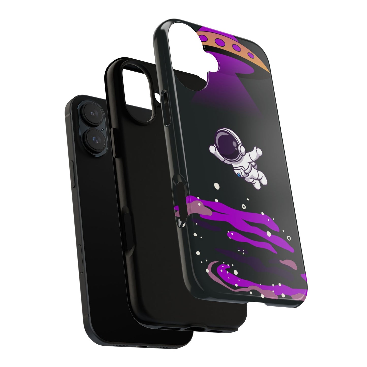 Black and Purple Minimalist Modern Space Phone Case