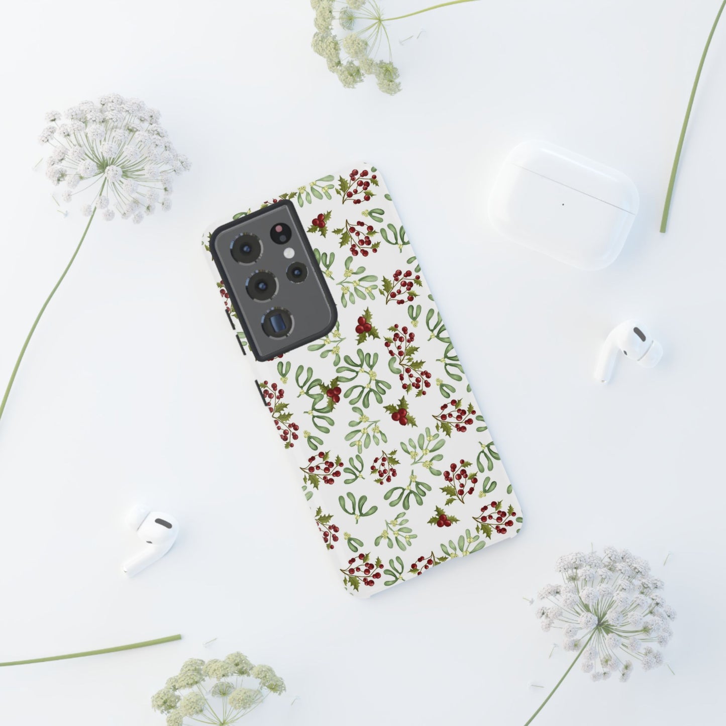 Red Green Watercolor Chriatmas Phone Case