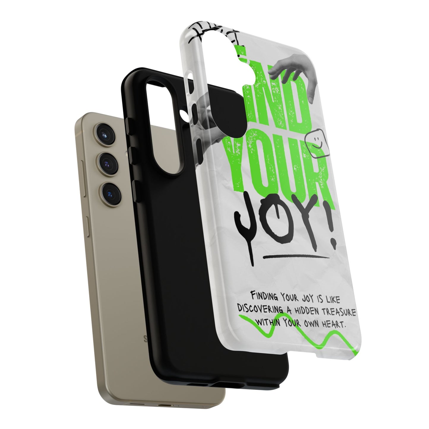 White Green Grunge Find Your Joy Phone Case