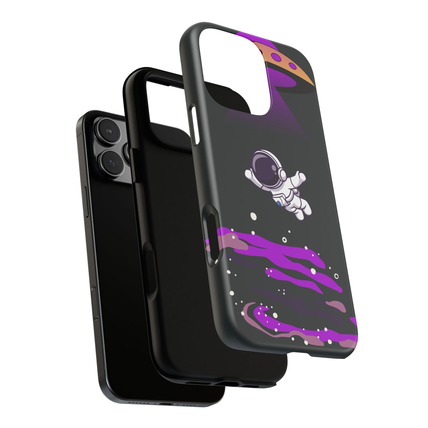 Black and Purple Minimalist Modern Space Phone Case