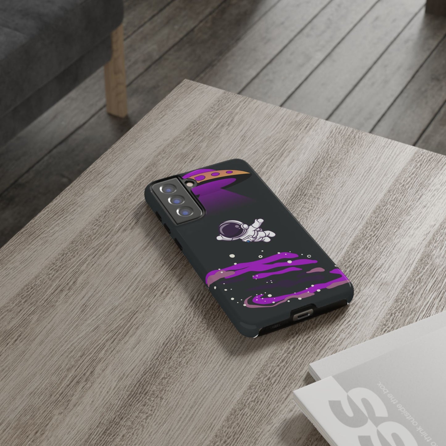 Black and Purple Minimalist Modern Space Phone Case