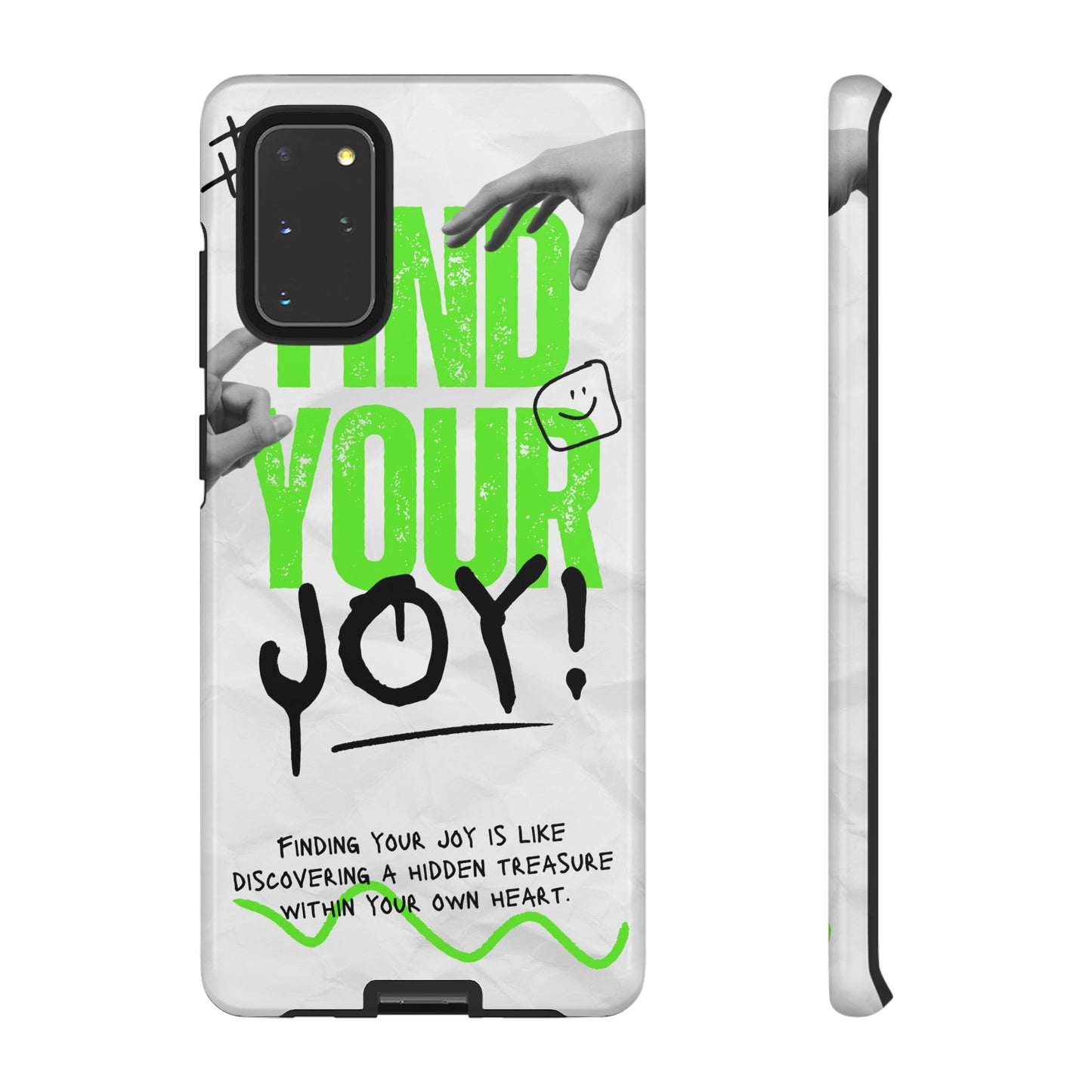 White Green Grunge Find Your Joy Phone Case