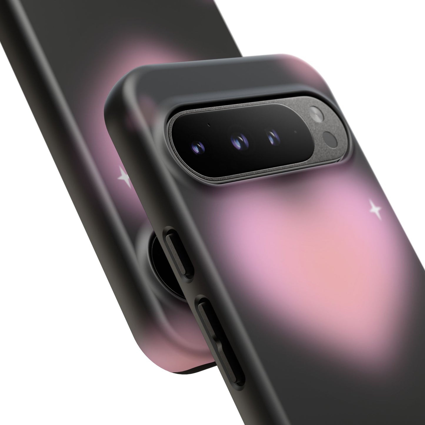 Black and Pink Blurry Heart Phone Case