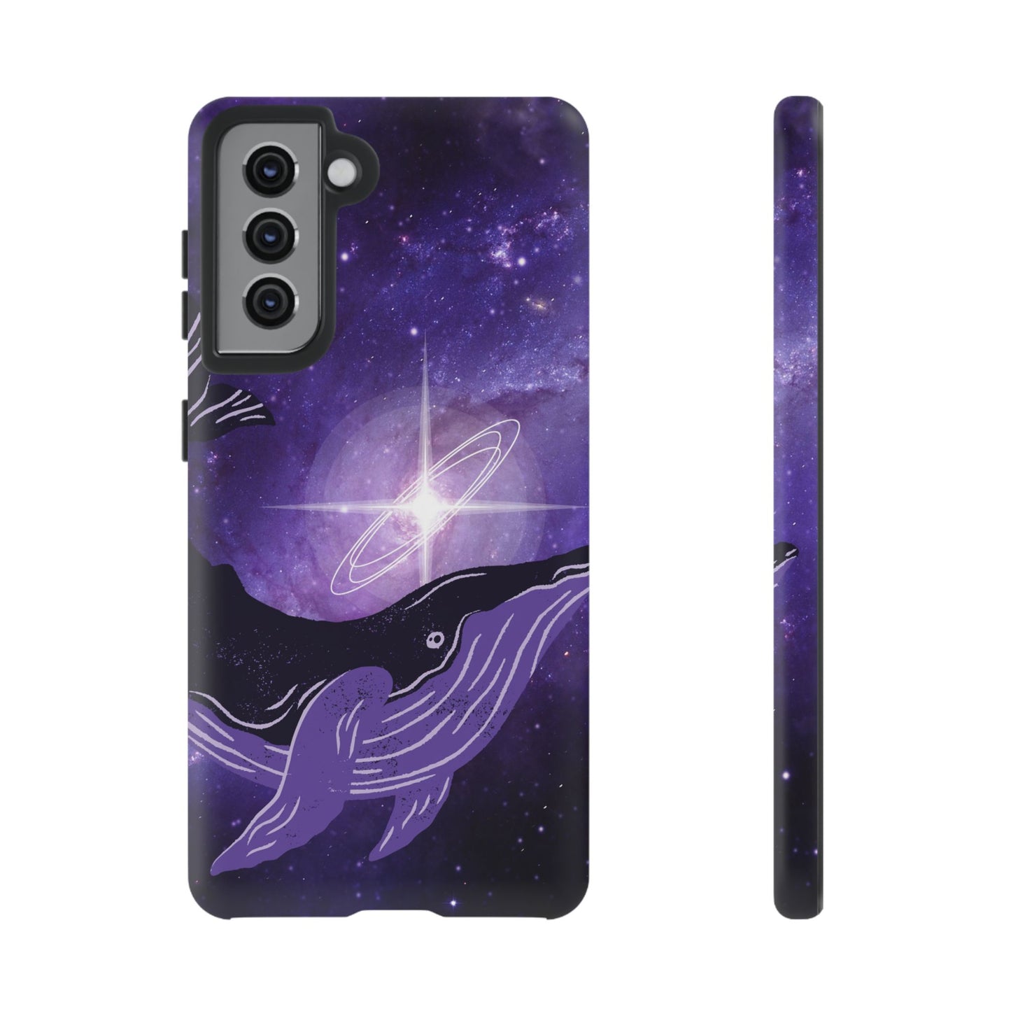 Purple Whale in Outer Space Phone Case