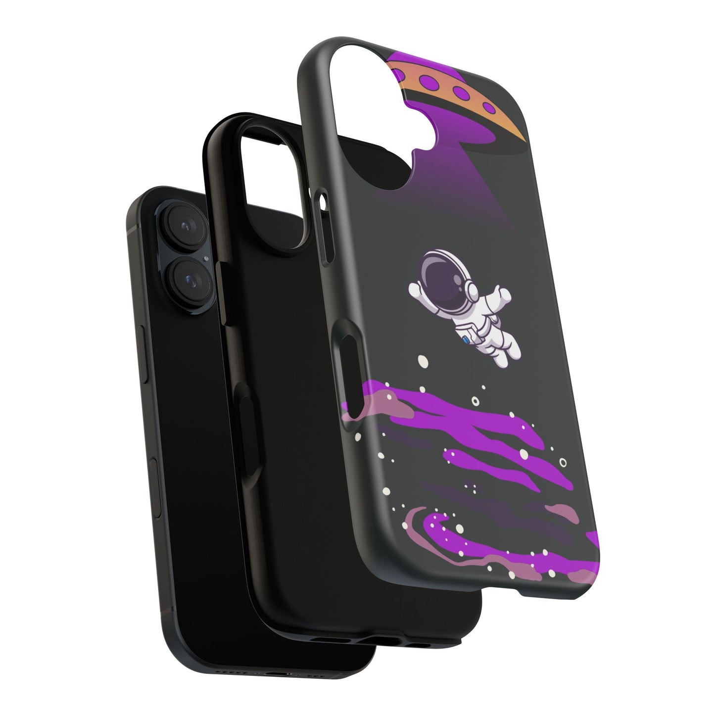 Black and Purple Minimalist Modern Space Phone Case