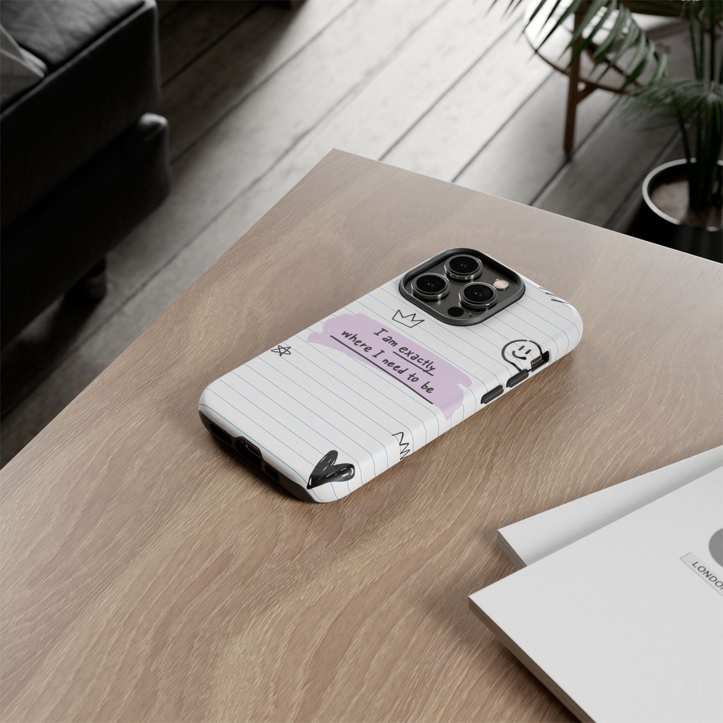 Self Affirmation Doodle Paper Phone Case