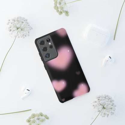 Black and Pink Blurry Heart Phone Case
