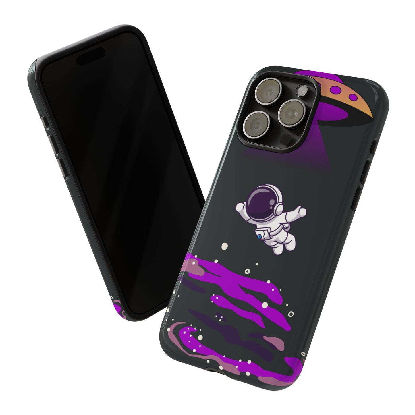 Black and Purple Minimalist Modern Space Phone Case