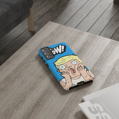 Blue Illustrated Shocked Man Phone Case