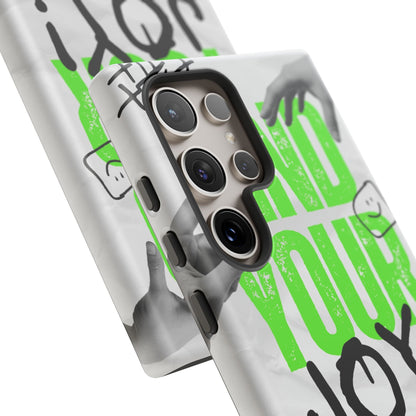 White Green Grunge Find Your Joy Phone Case