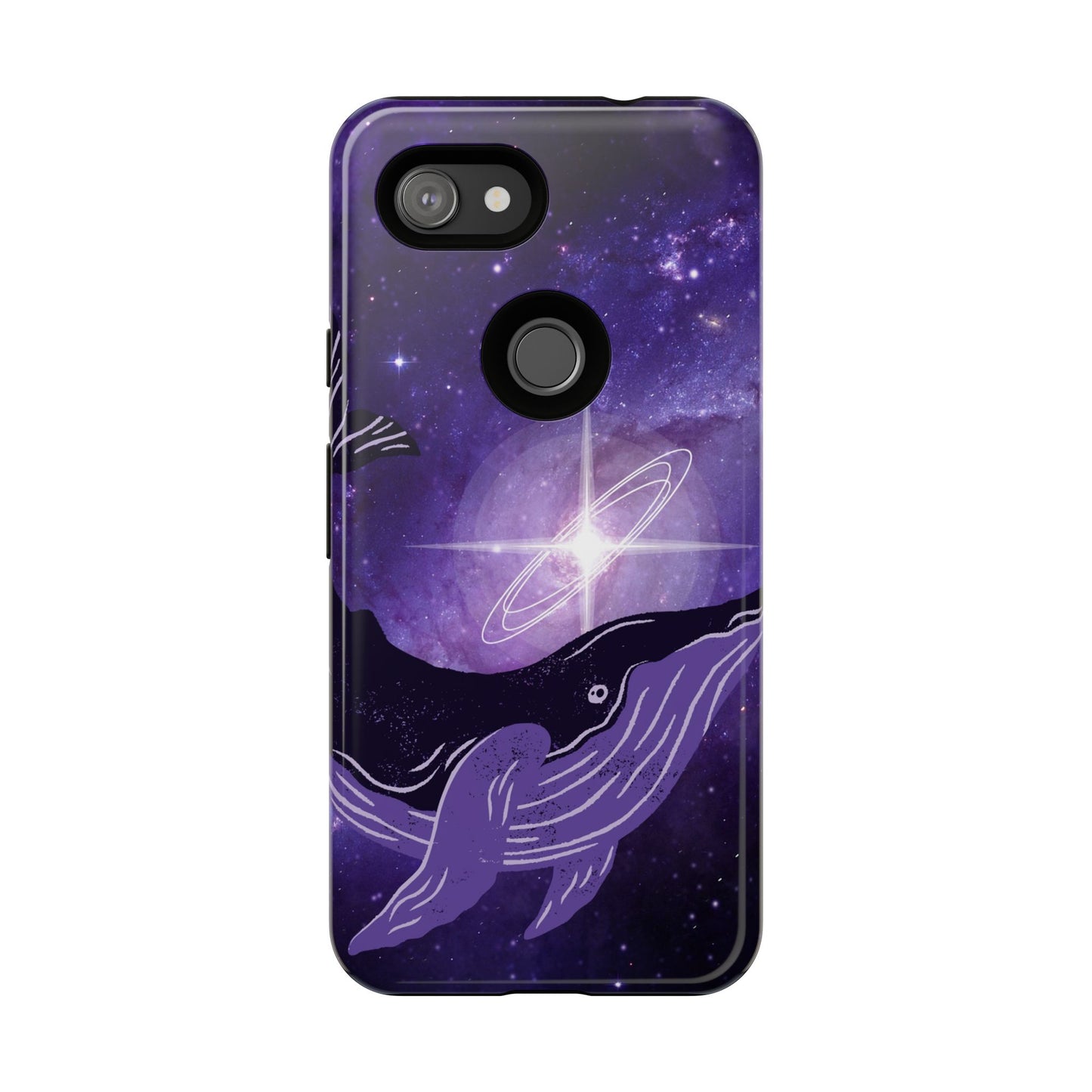 Purple Whale in Outer Space Phone Case