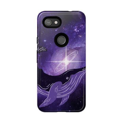 Purple Whale in Outer Space Phone Case