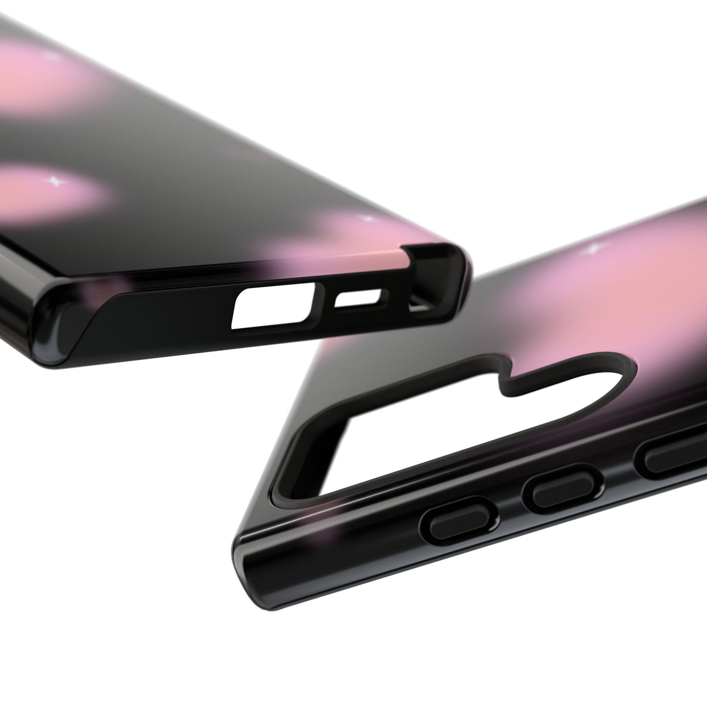 Black and Pink Blurry Heart Phone Case