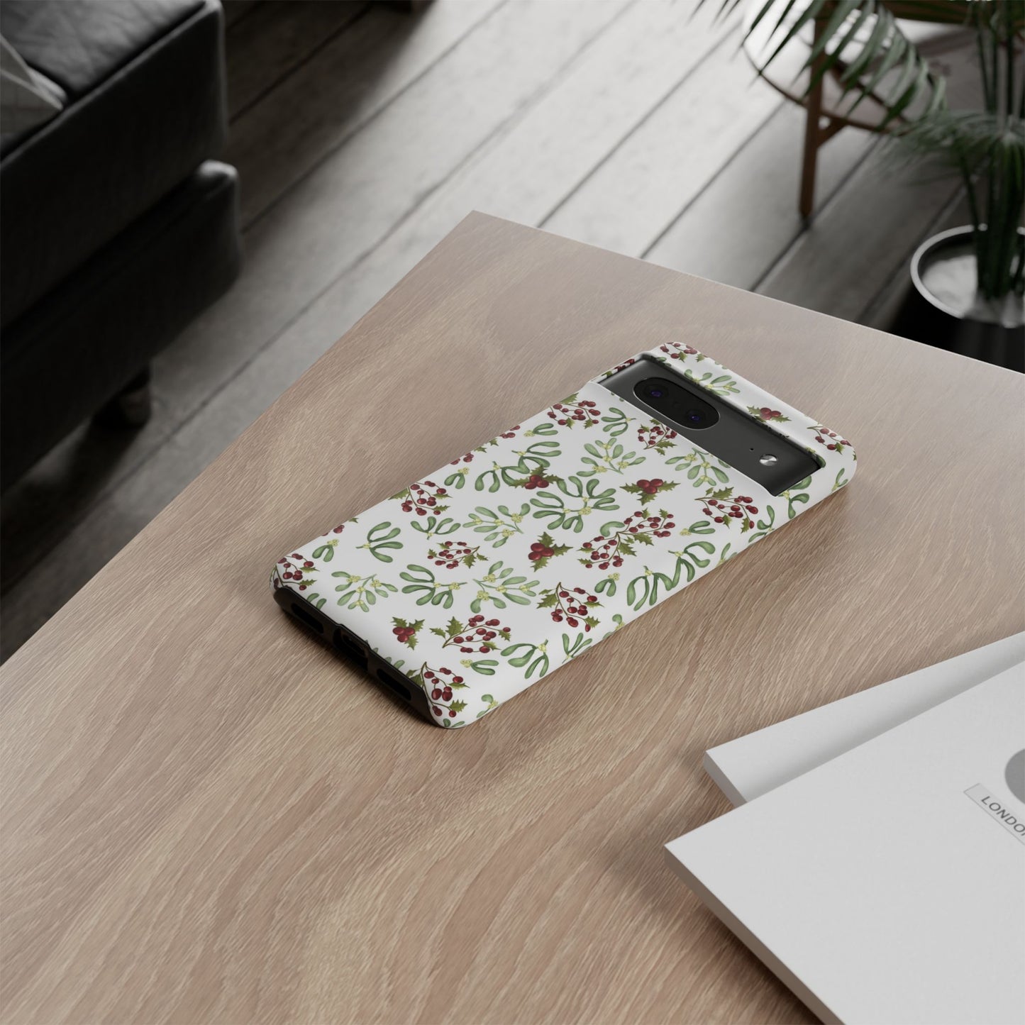 Red Green Watercolor Chriatmas Phone Case
