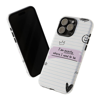 Self Affirmation Doodle Paper Phone Case