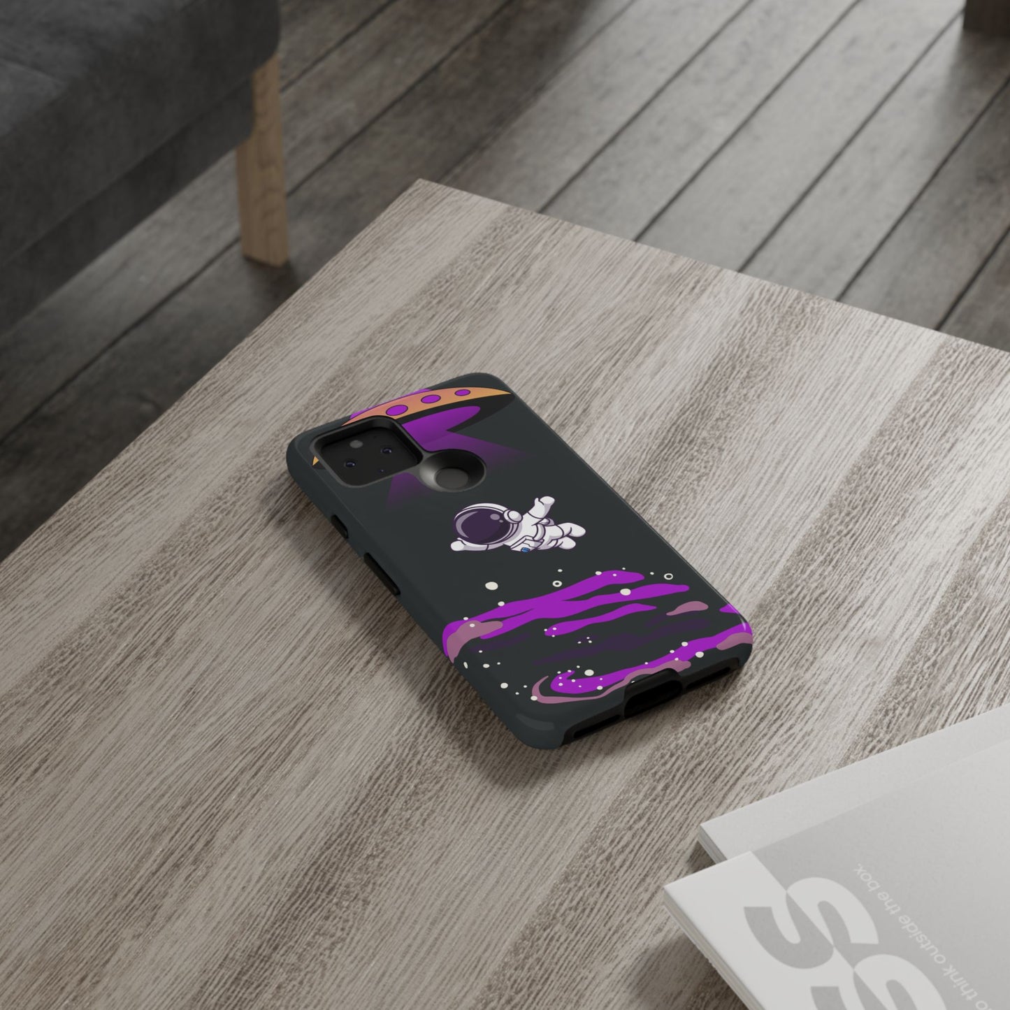 Black and Purple Minimalist Modern Space Phone Case