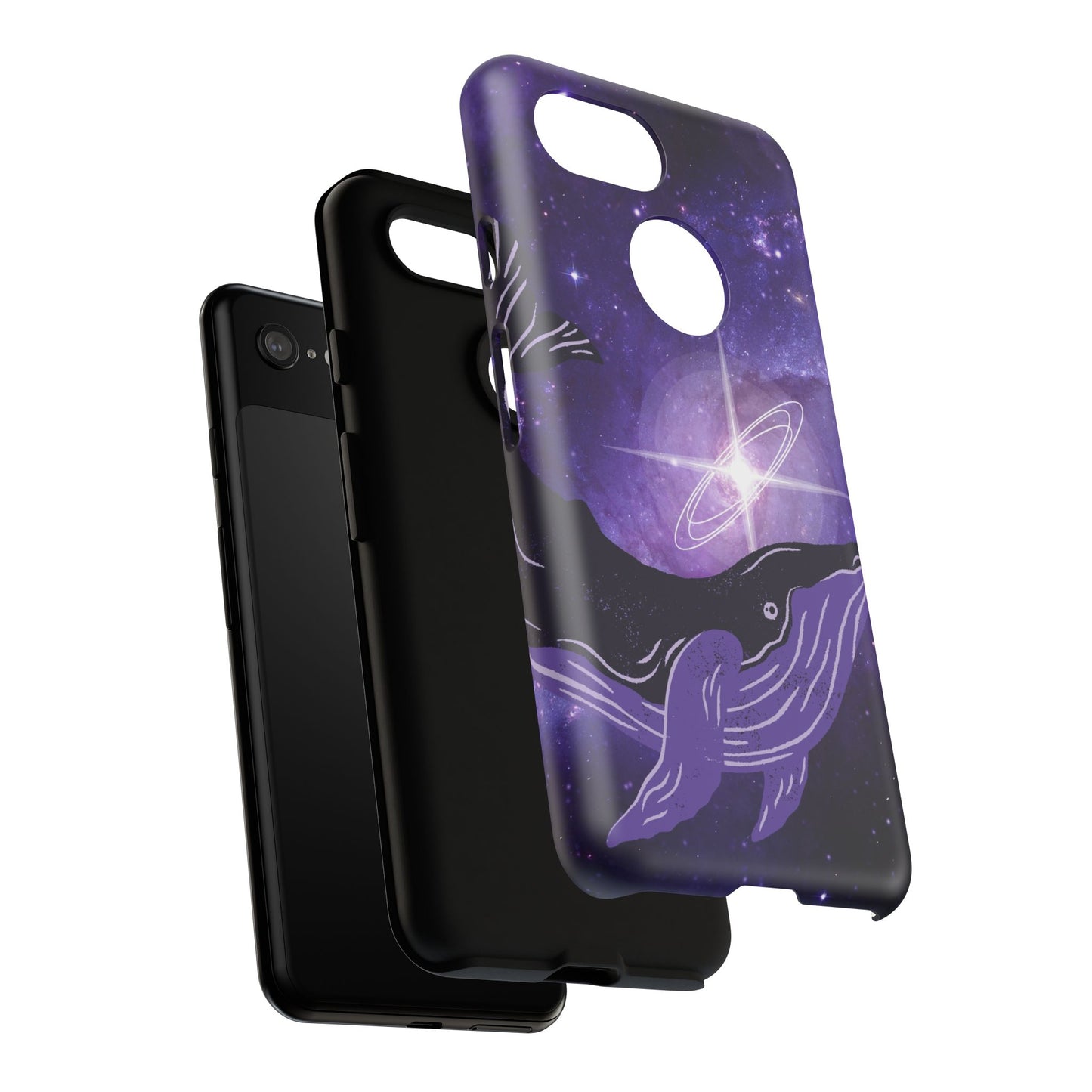 Purple Whale in Outer Space Phone Case