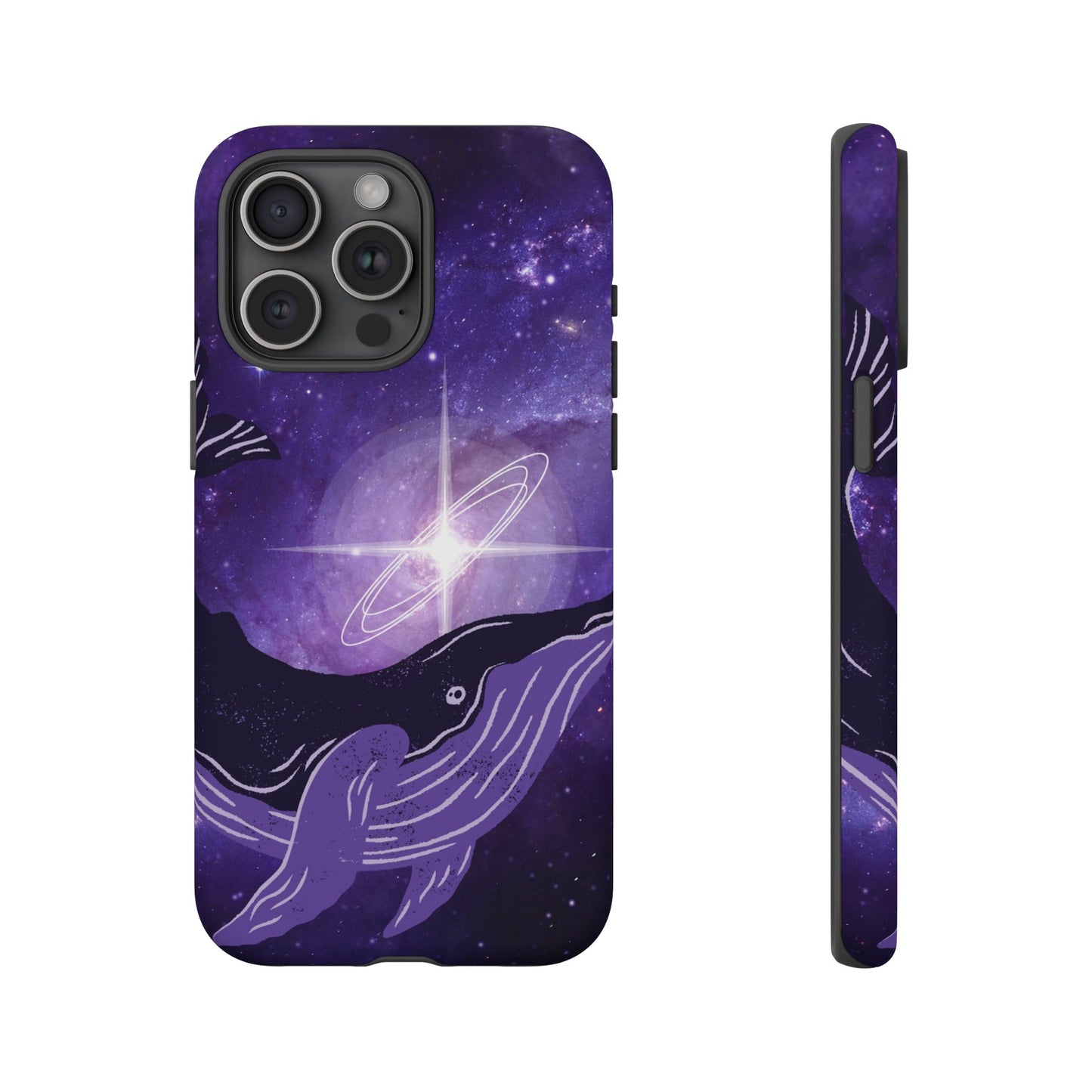 Purple Whale in Outer Space Phone Case