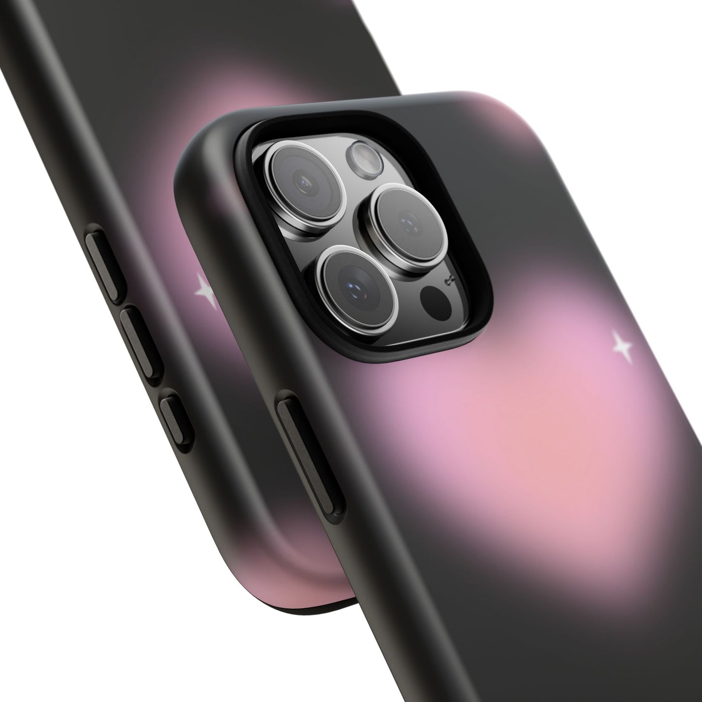 Black and Pink Blurry Heart Phone Case