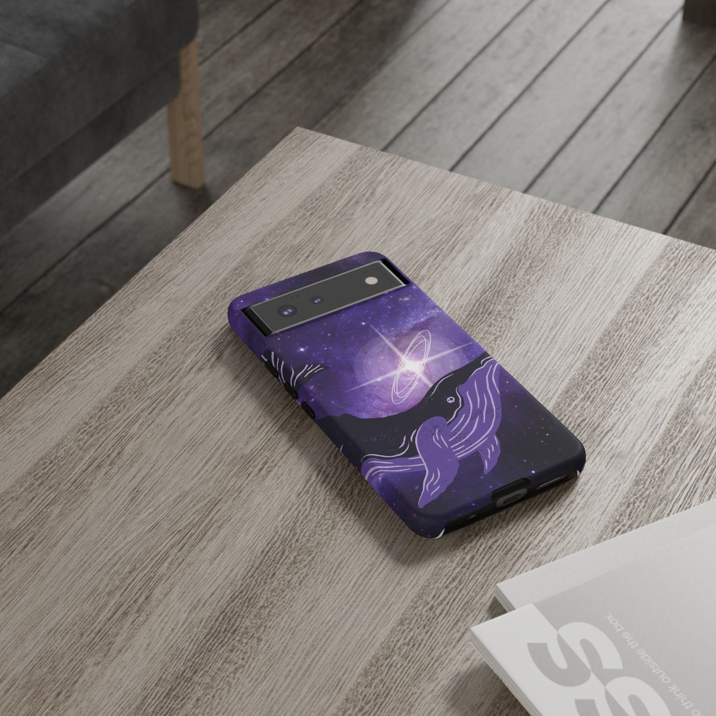 Purple Whale in Outer Space Phone Case