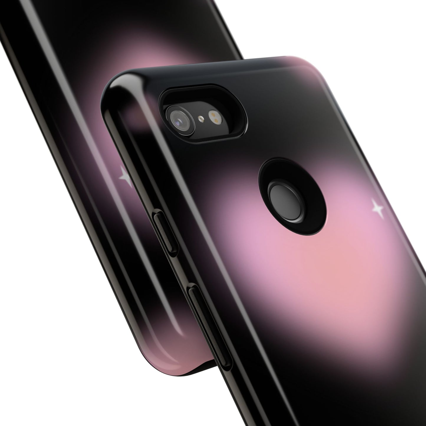 Black and Pink Blurry Heart Phone Case