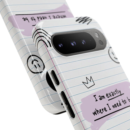 Self Affirmation Doodle Paper Phone Case