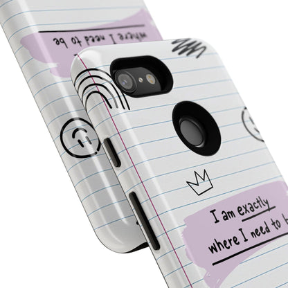 Self Affirmation Doodle Paper Phone Case