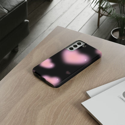 Black and Pink Blurry Heart Phone Case