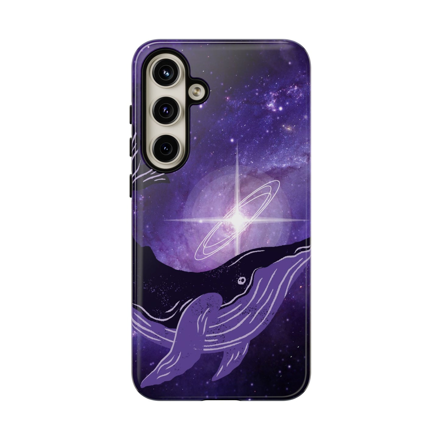 Purple Whale in Outer Space Phone Case
