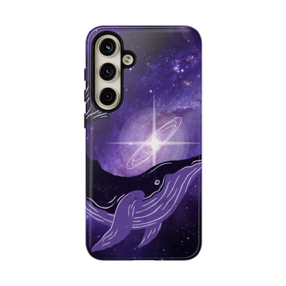 Purple Whale in Outer Space Phone Case