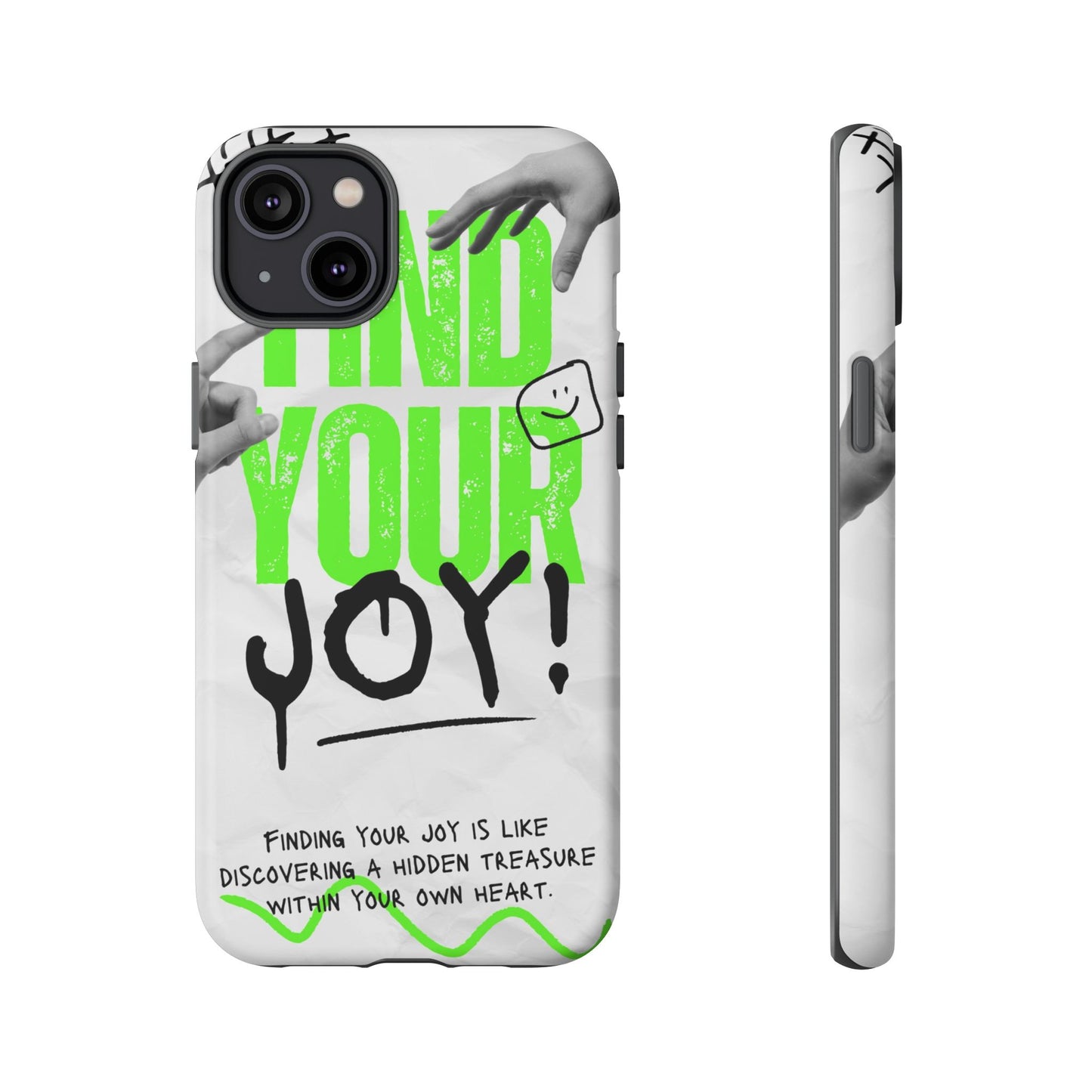 White Green Grunge Find Your Joy Phone Case