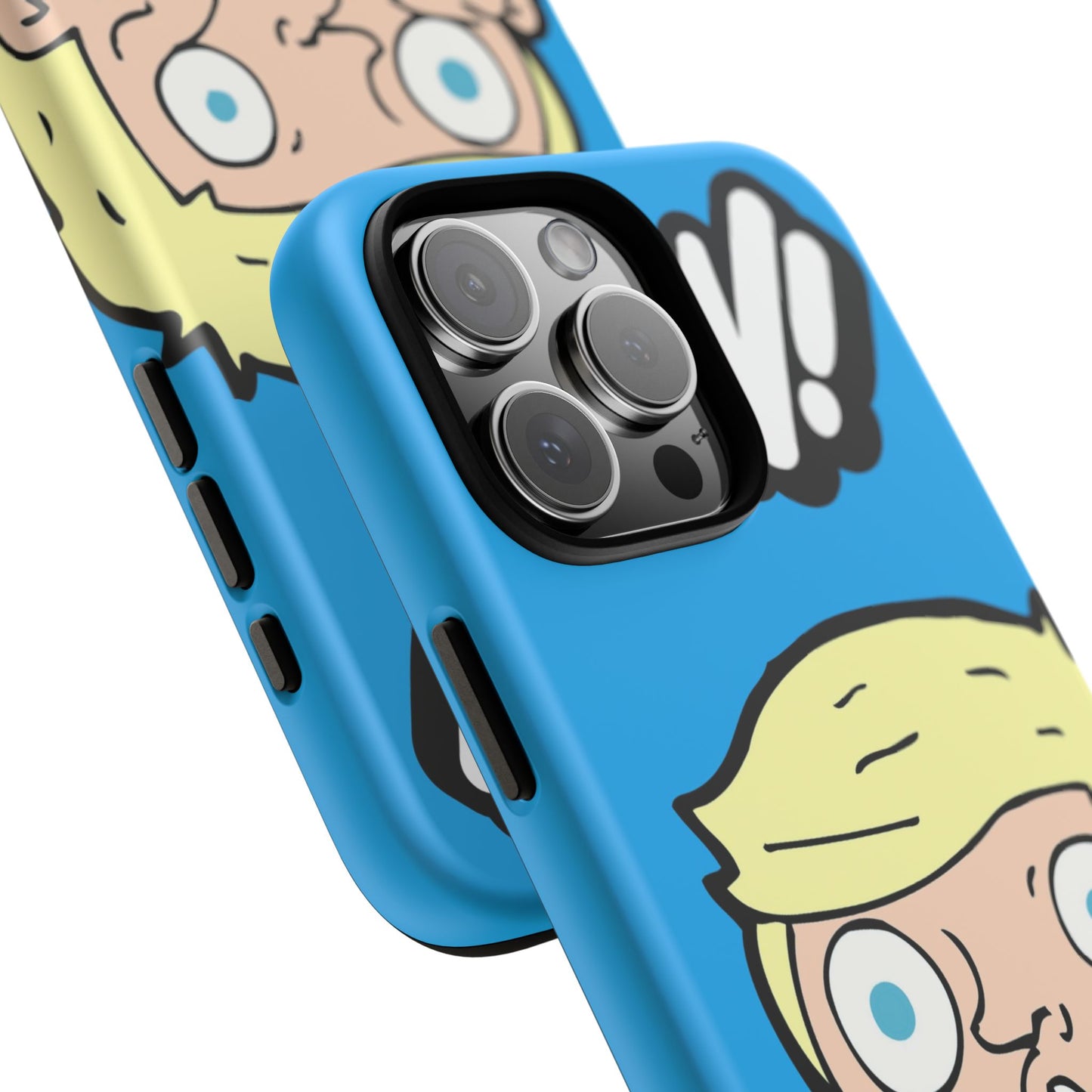 Blue Illustrated Shocked Man Phone Case