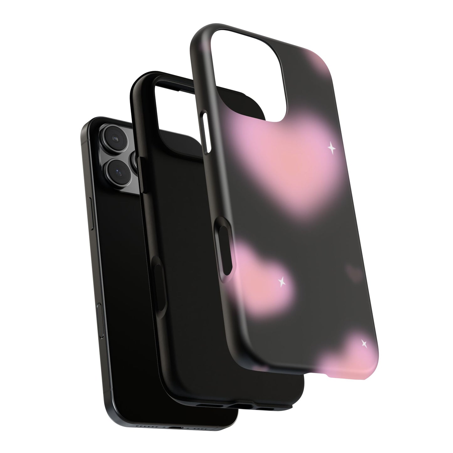Black and Pink Blurry Heart Phone Case