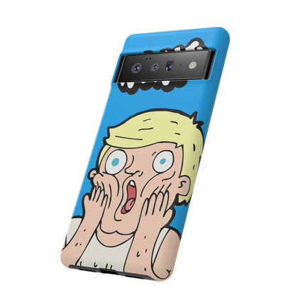 Blue Illustrated Shocked Man Phone Case
