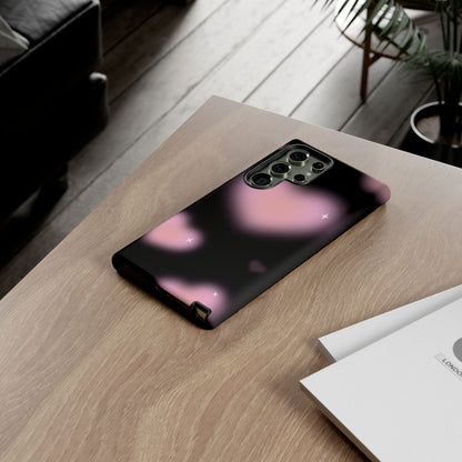 Black and Pink Blurry Heart Phone Case