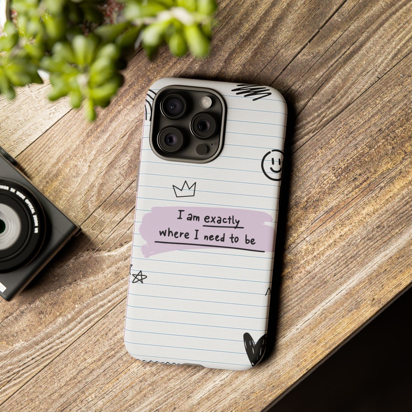 Self Affirmation Doodle Paper Phone Case