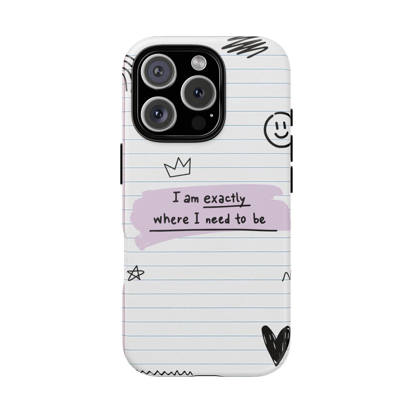 Self Affirmation Doodle Paper Phone Case