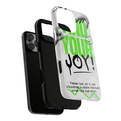 White Green Grunge Find Your Joy Phone Case