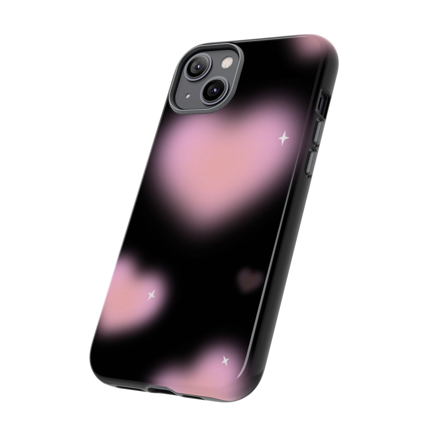 Black and Pink Blurry Heart Phone Case