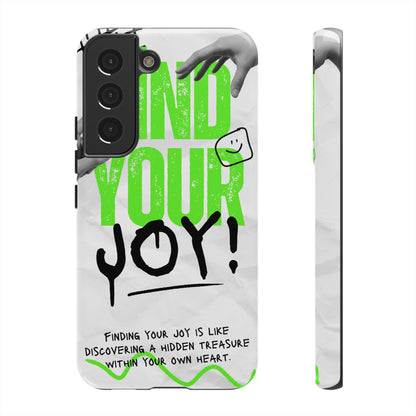 White Green Grunge Find Your Joy Phone Case