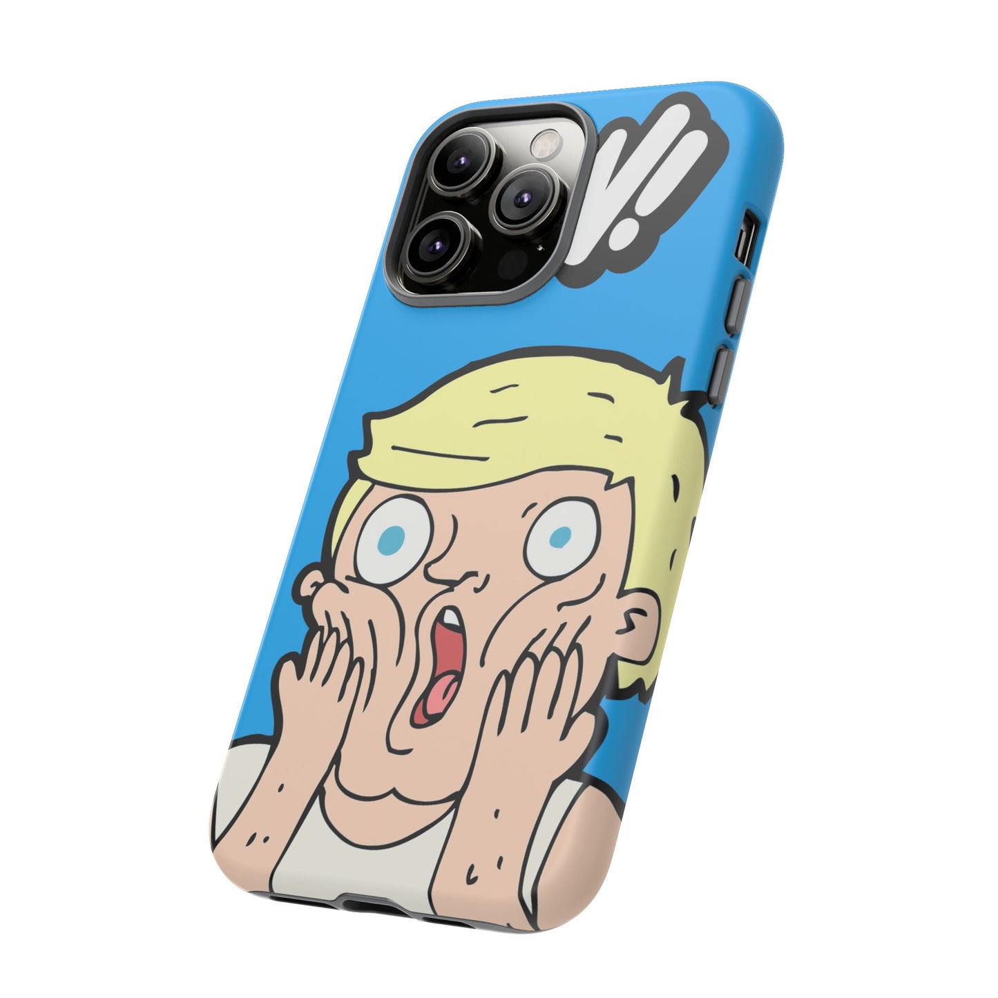 Blue Illustrated Shocked Man Phone Case