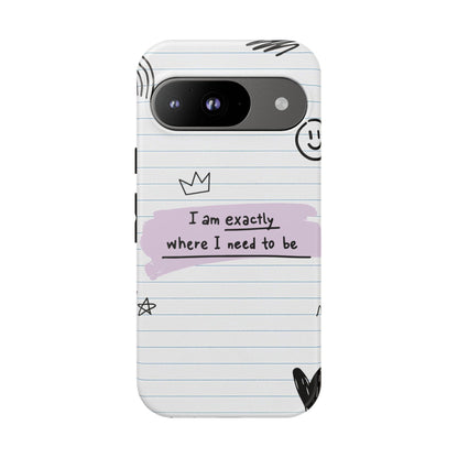 Self Affirmation Doodle Paper Phone Case