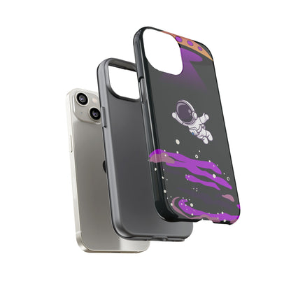 Black and Purple Minimalist Modern Space Phone Case